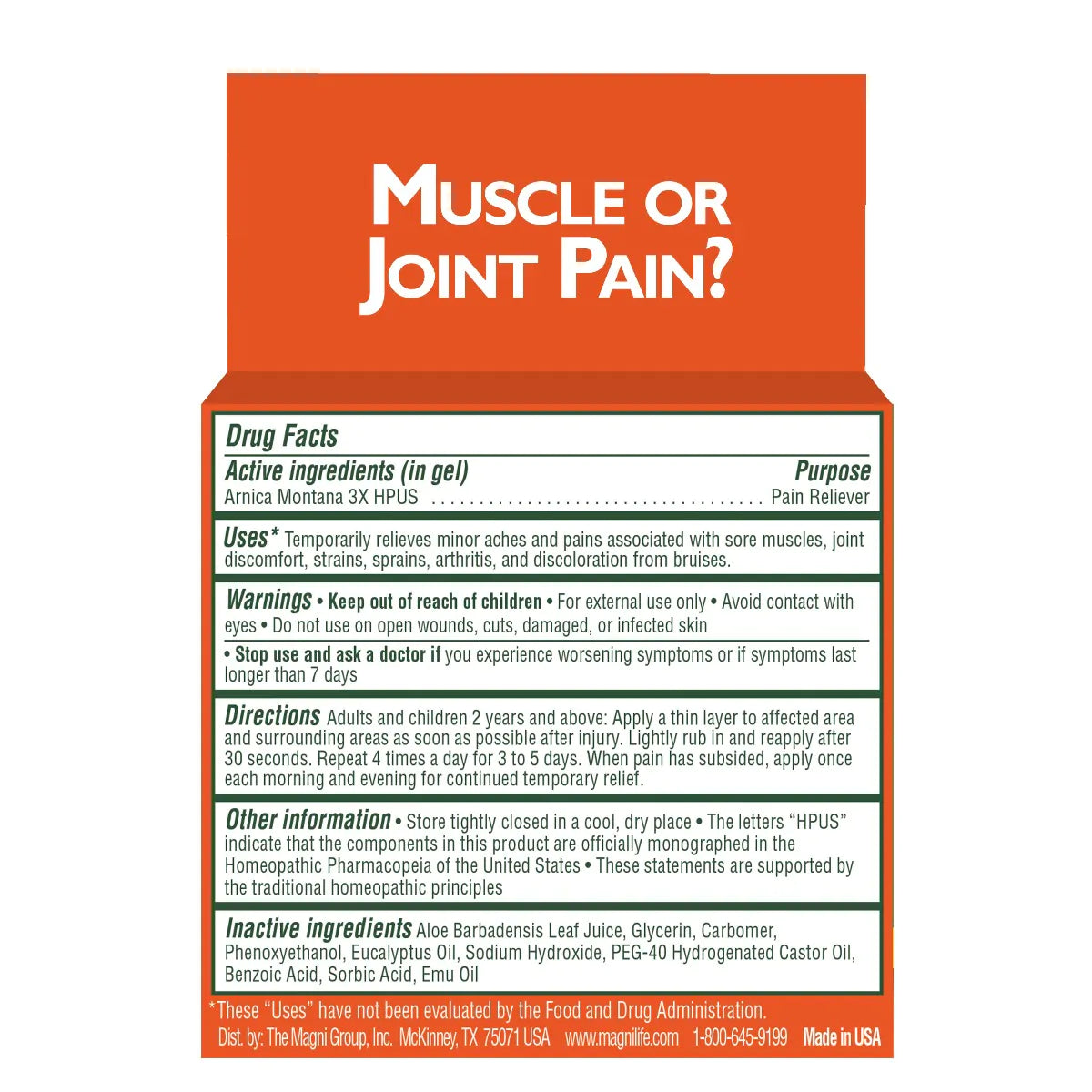 Arnica Pain Relief Gel