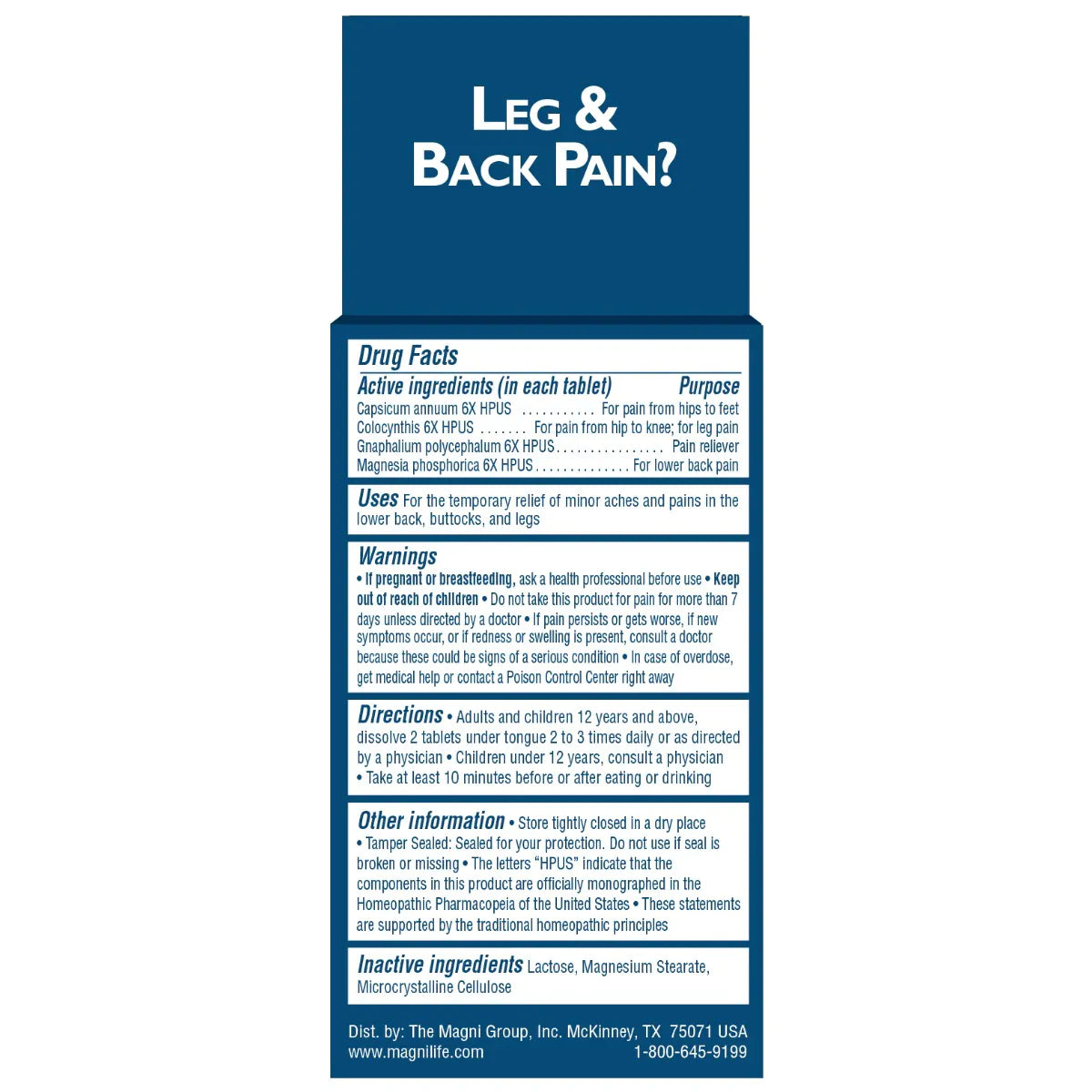 Leg & Back Pain Relief