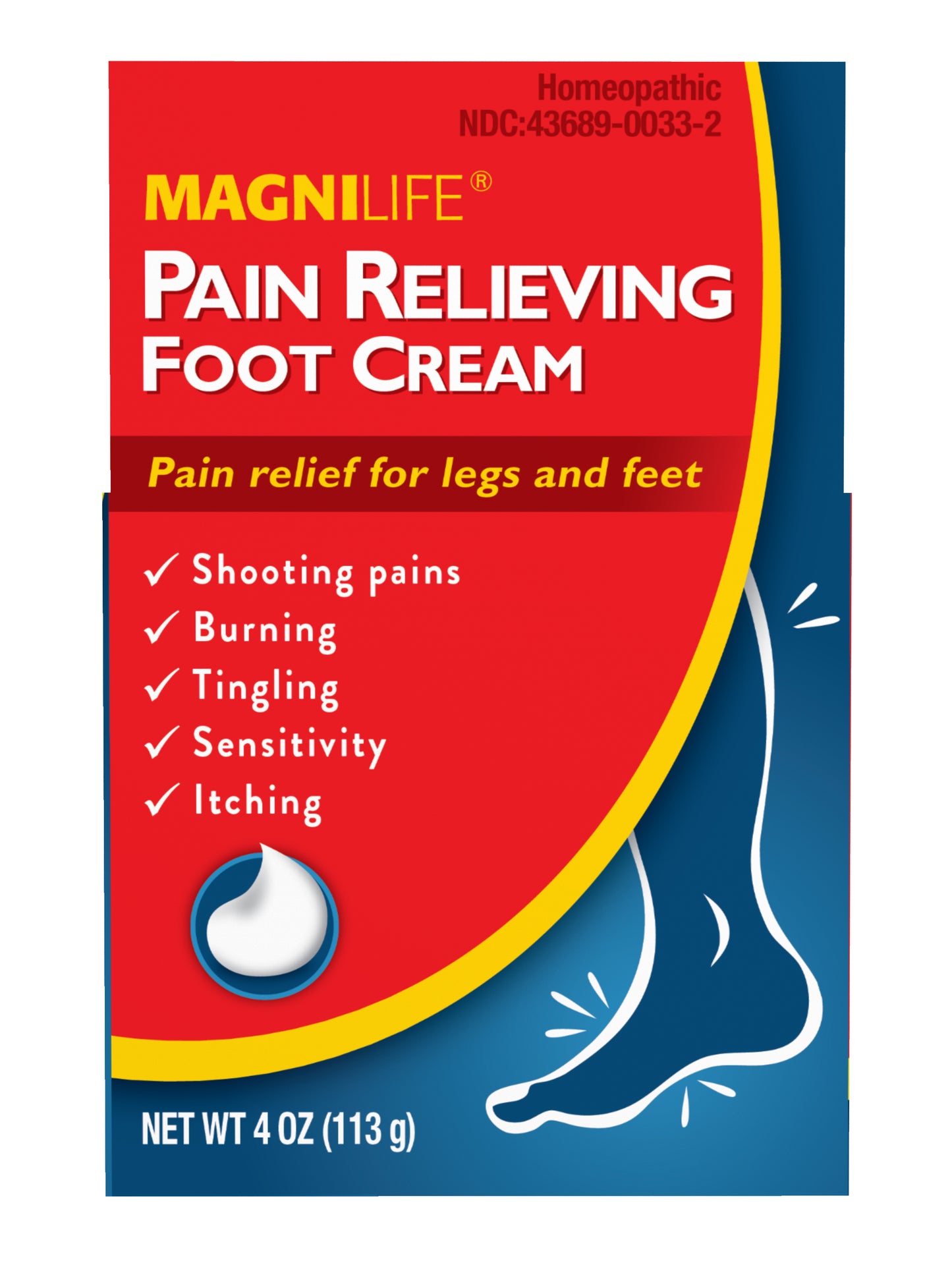 Pot de crème pour les pieds anti-douleur