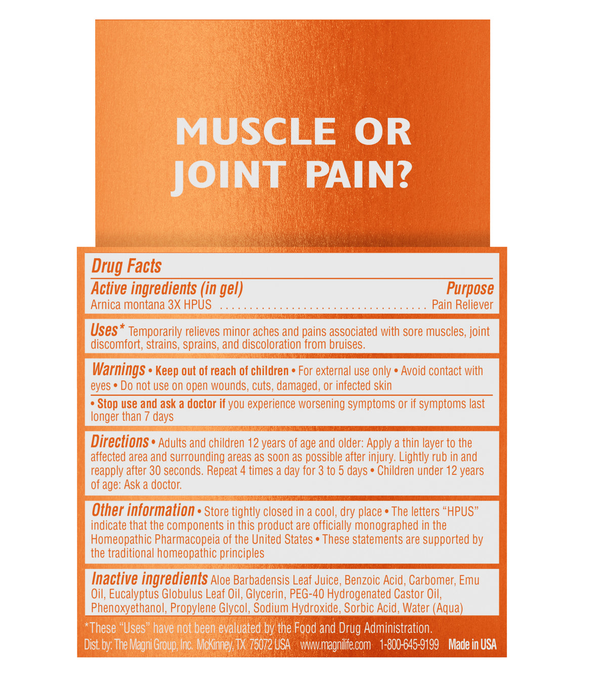 Gel anti-douleur à l'arnica