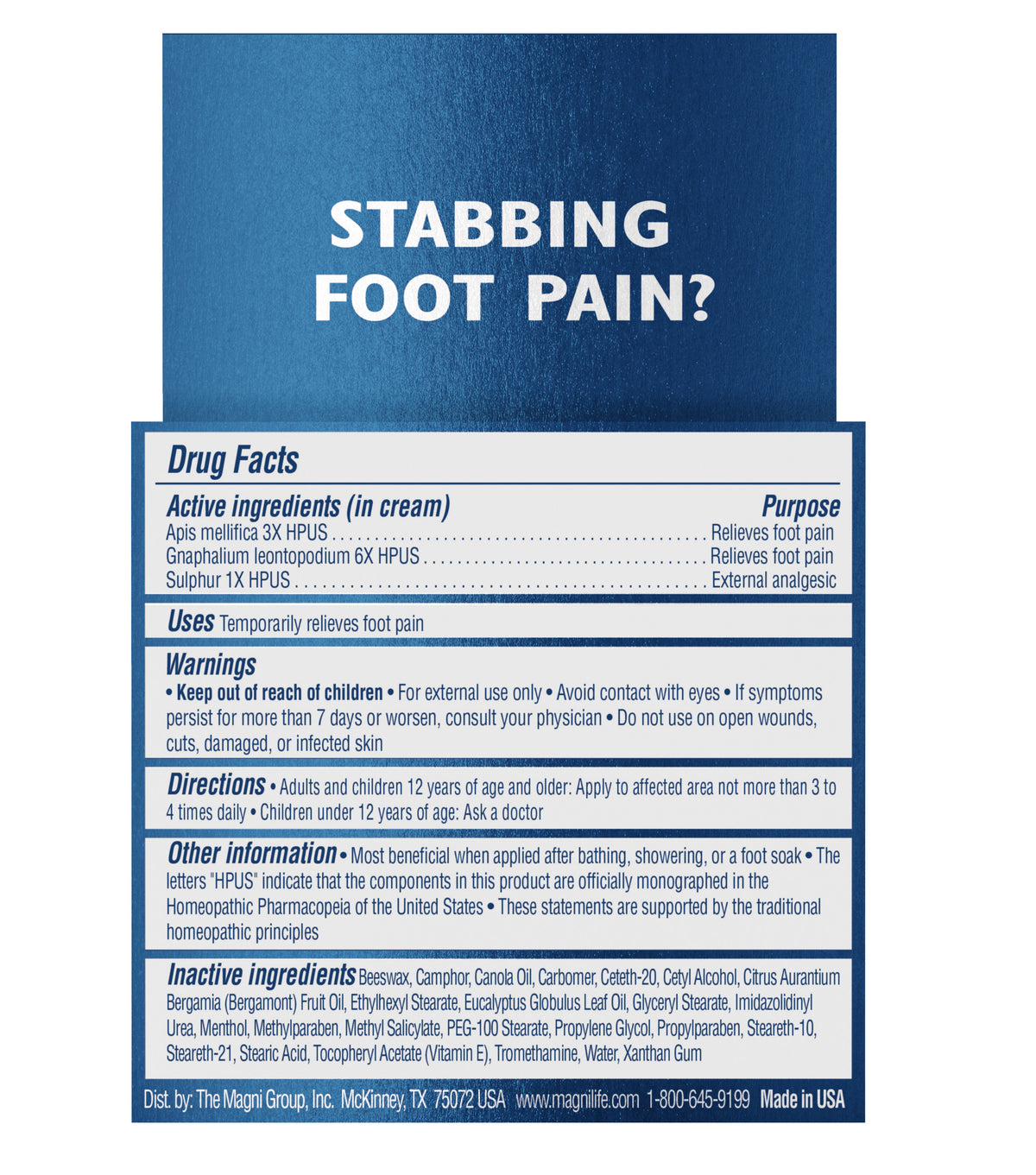 Pot de crème pour les pieds anti-douleur