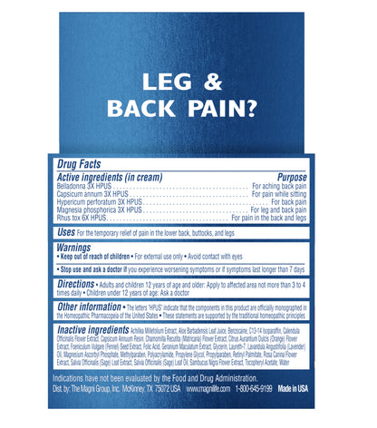 Crème anti-douleurs aux jambes et au dos